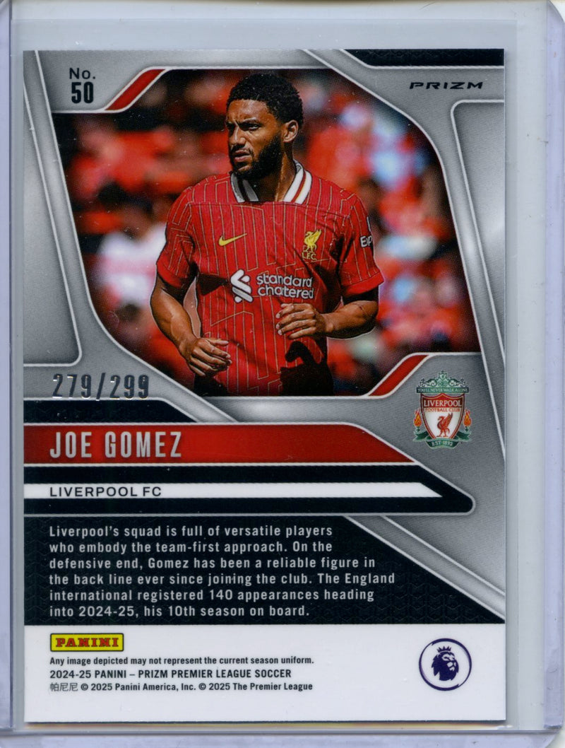 2024-25 Panini Prizm Premier League Joe Gomez Blue 279/299