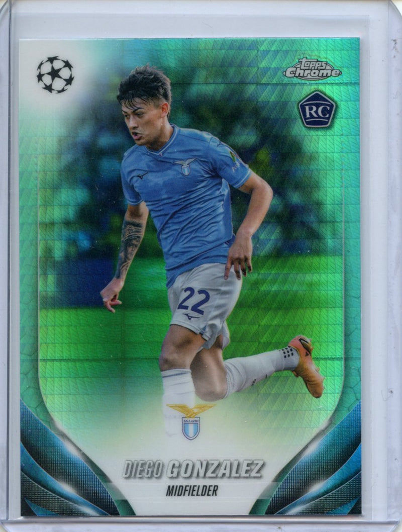 2023-24 Topps Chrome UEFA Diego Gonzalez Aqua Prism Refractor