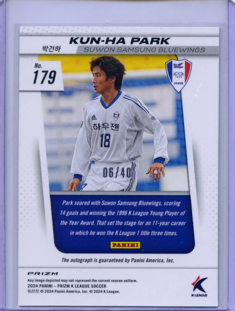 2024 Prizm K-League Soccer Kun-Ha Park Legends Autograph Silver 6/40