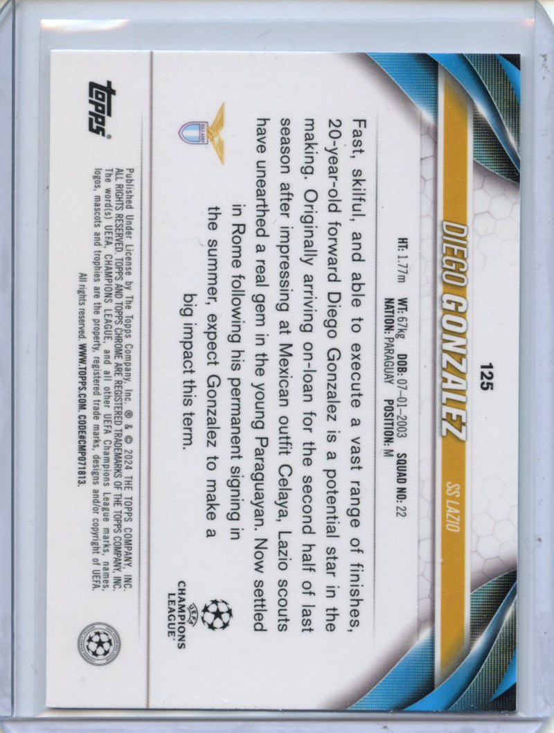 2023-24 Topps Chrome UEFA Diego Gonzalez Aqua Prism Refractor