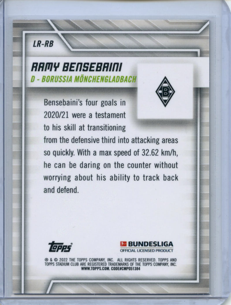 2021-22 Topps Bundesliga Stadium Club Chrome Ramy Bensebaini Line Runners