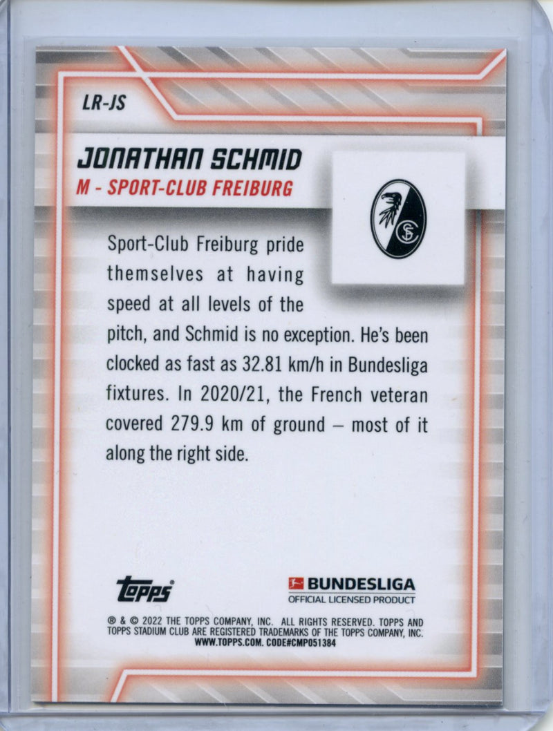 2021-22 Topps Bundesliga Stadium Club Chrome Jonathan Schmid Line Runners