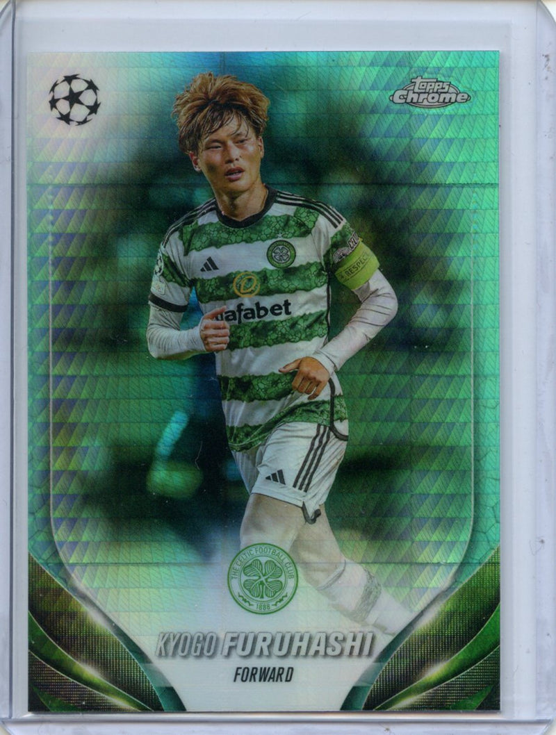 2023-24 Topps Chrome UEFA Kyogo Furuhashi Aqua Prism Refractor