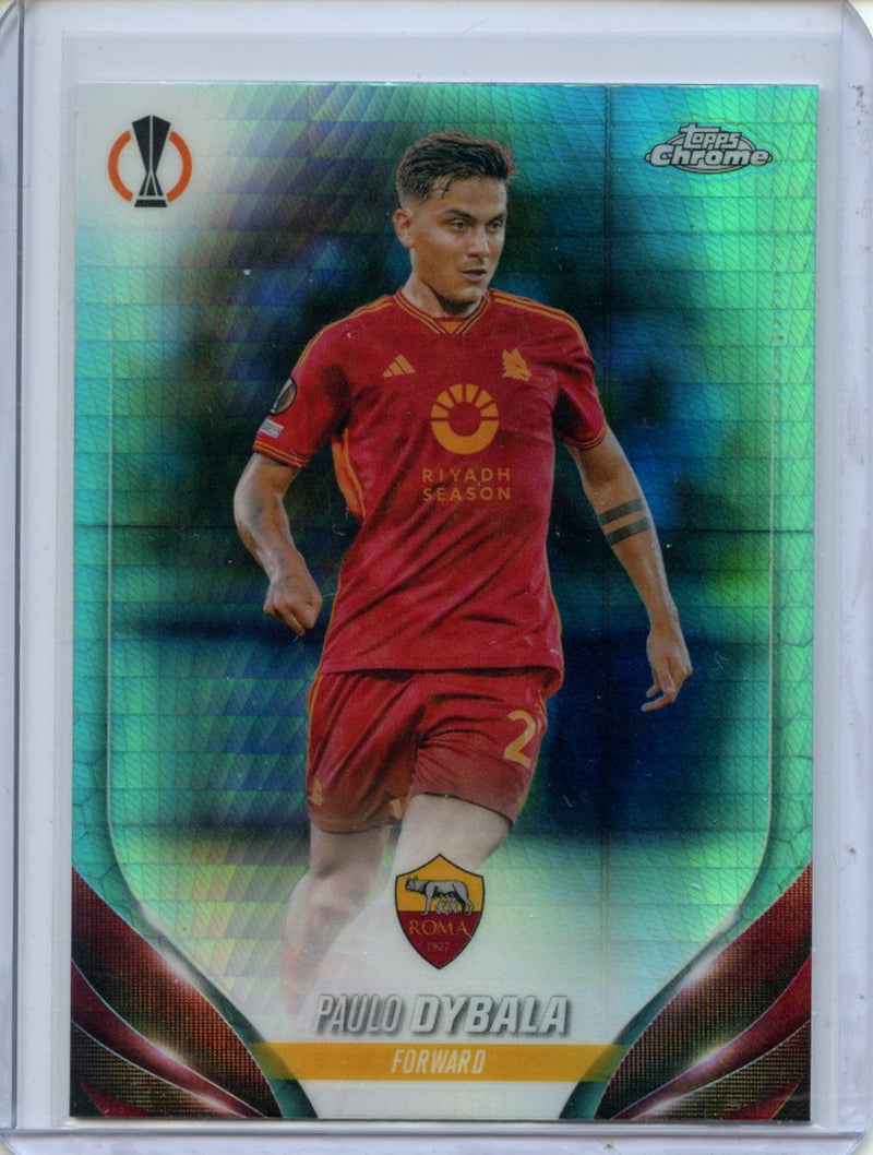 2023-24 Topps Chrome UEFA Paulo Dybala Aqua Prism Refractor