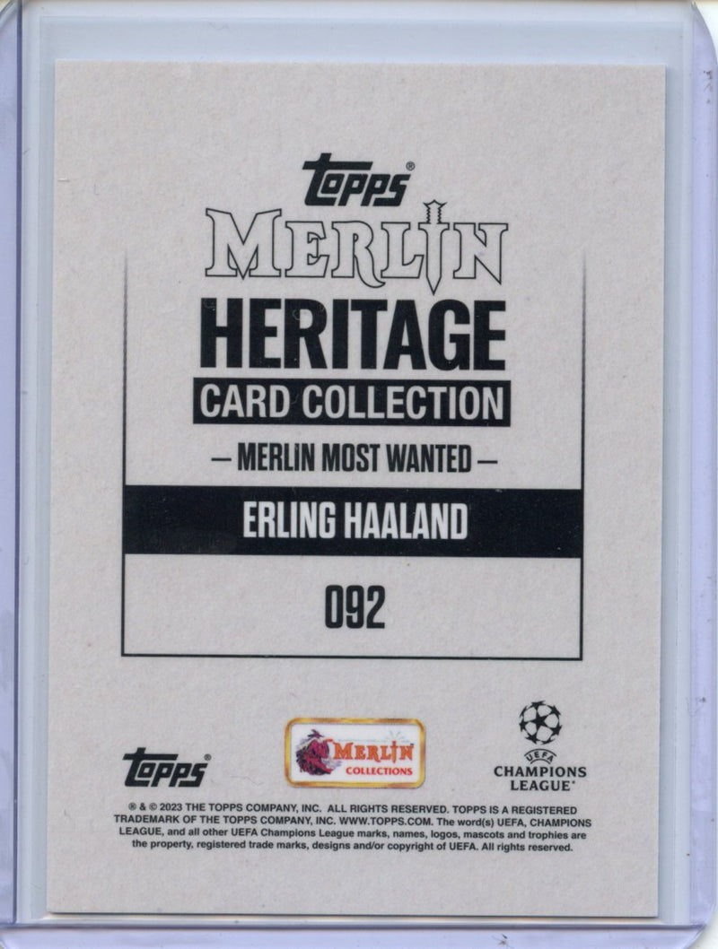 2023-24 Topps Merlin Heritage Card Collection Erling Haaland Merlin Most Wanted