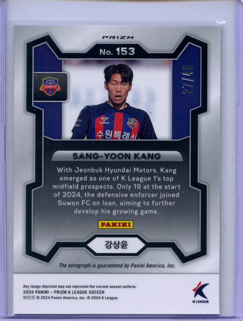 2024 Prizm K-League Soccer Sang-Yoon Kang Autographs Silver 27/40