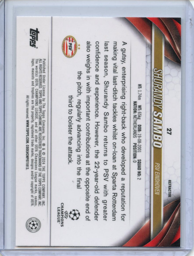 2023-24 Topps Chrome UEFA Shurandy Sambo Refractor