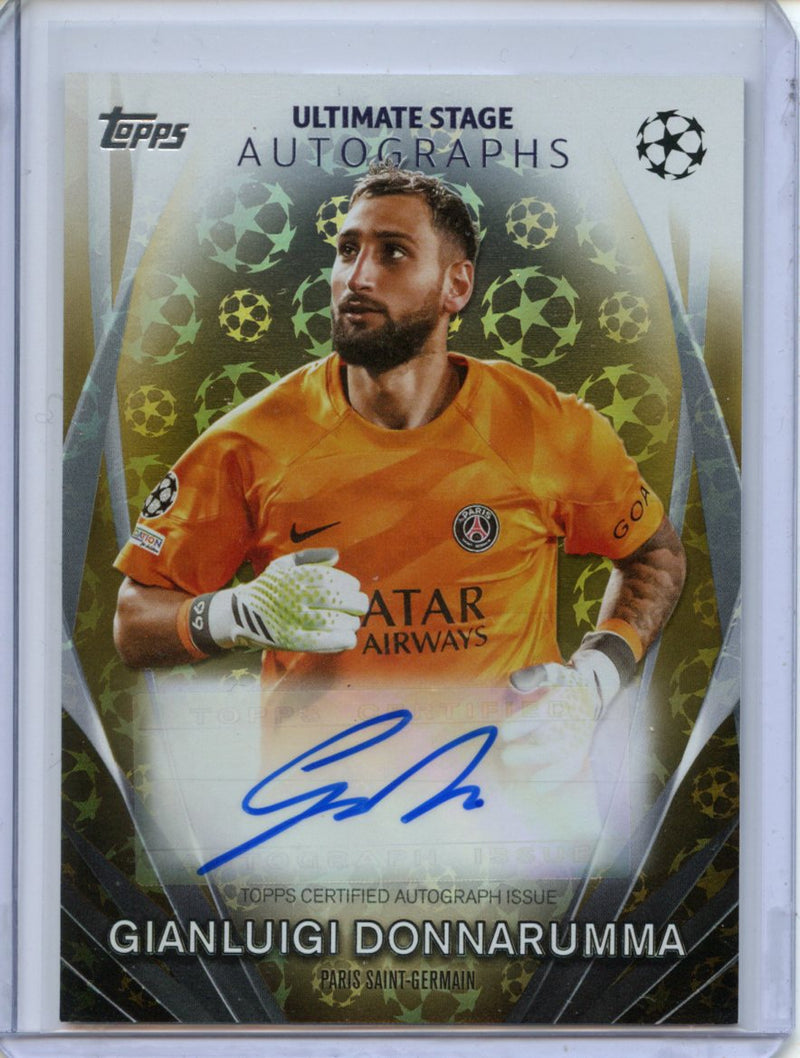 2023-24 Topps UEFA CC Gianluigi Donnarumma Ultimate Stage Autographs Gold 12/50