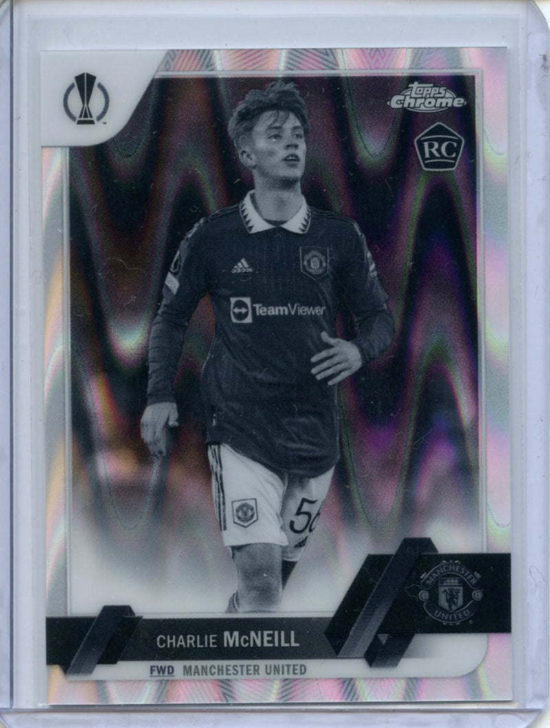 2022-23 Topps Chrome UEFA Charlie McNeil Black & White Ray Wave