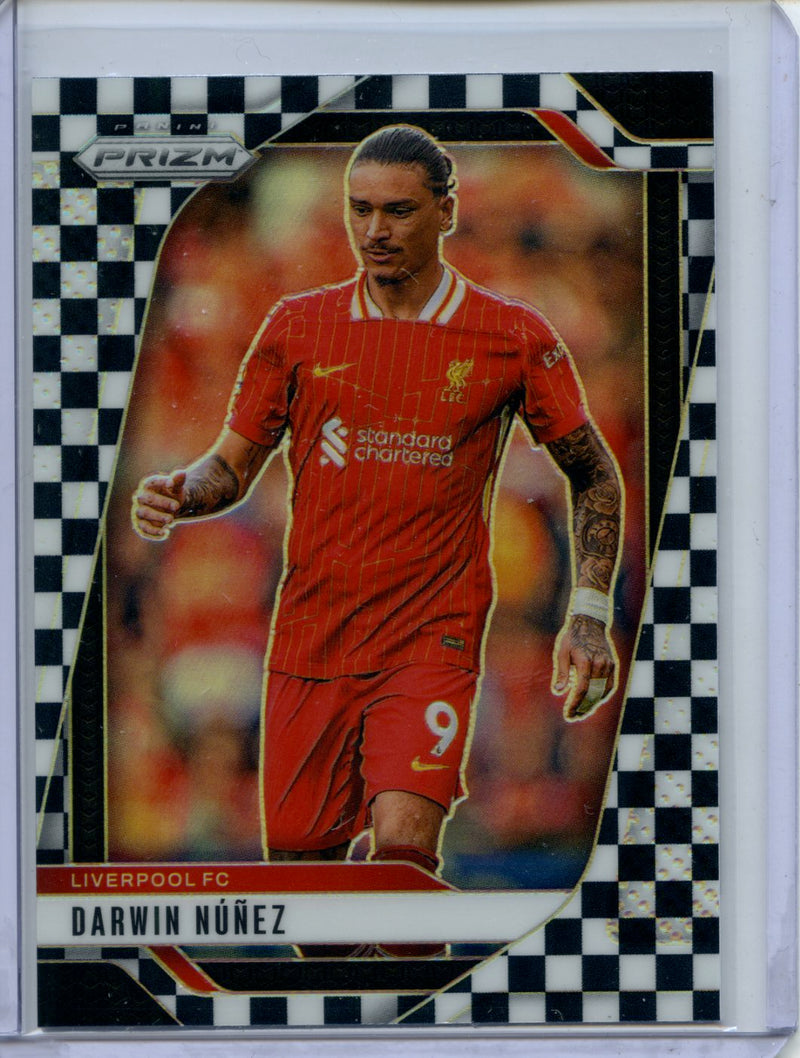 2024-25 Panini Prizm Premier League Darwin Nunez Black And White Checker