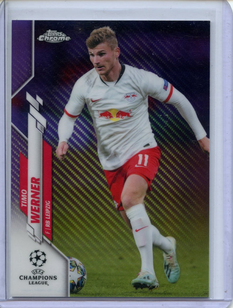 2019-20 Topps Chrome UEFA CL Timo Werner Purple Carbon Refractor
