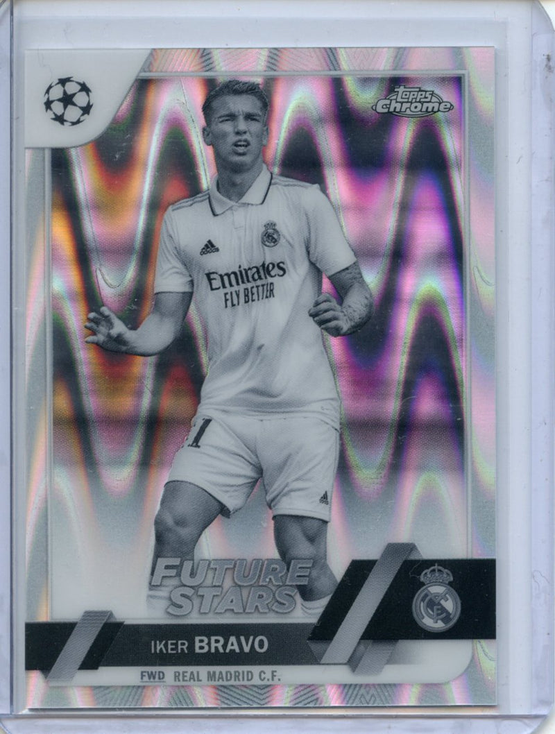 2022-23 Topps Chrome UEFA Iker Bravo Black & White Ray Wave