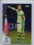 2019-20 Topps Chrome UEFA CL Lukas Hradecky Purple Carbon Fiber Refractor