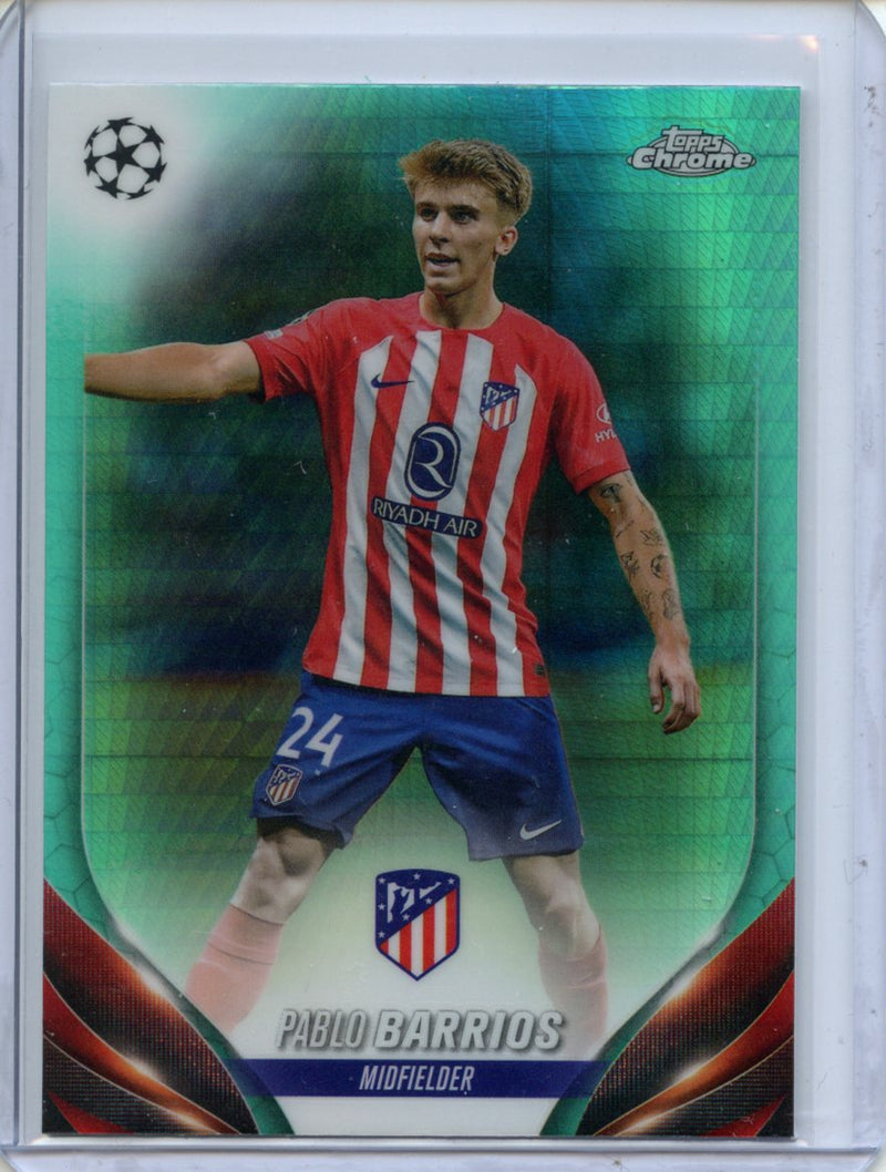 2023-24 Topps Chrome UEFA Pablo Barrios Aqua Prism Refractor