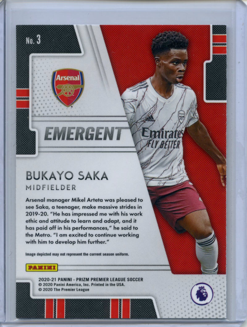 2020-21 Panini Prizm Premier League Bukayo Saka Emergent