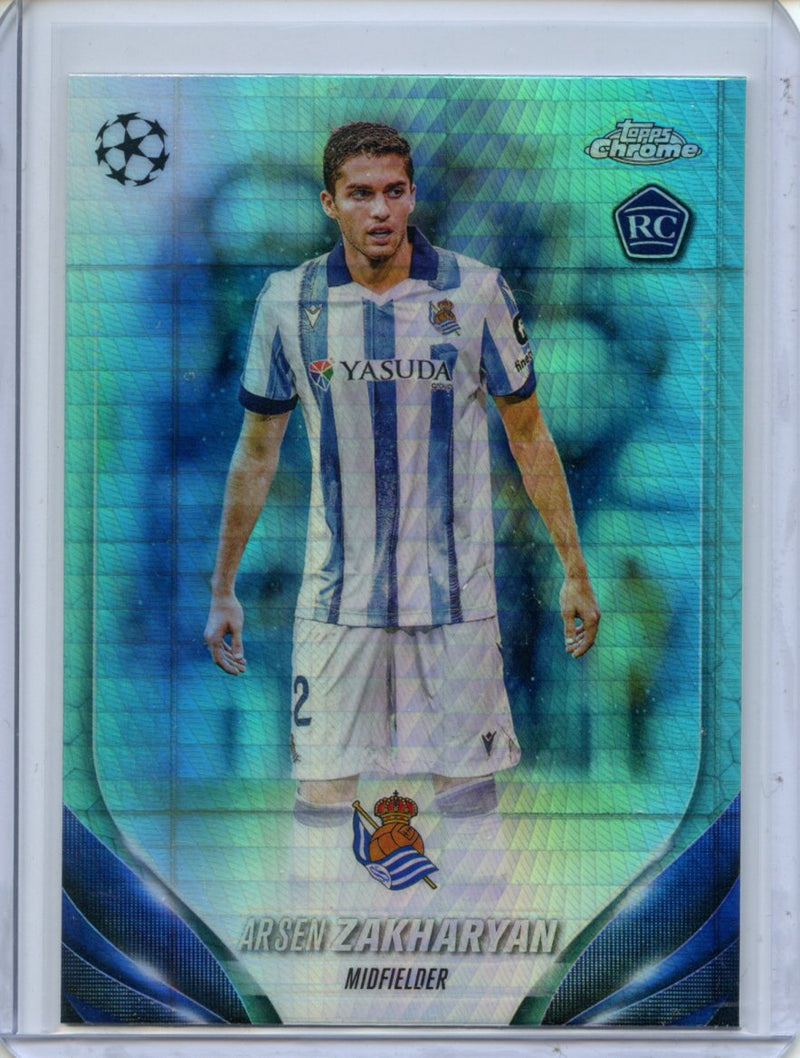 2023-24 Topps Chrome UEFA Arsen Zakharyan Aqua Prism Refractor