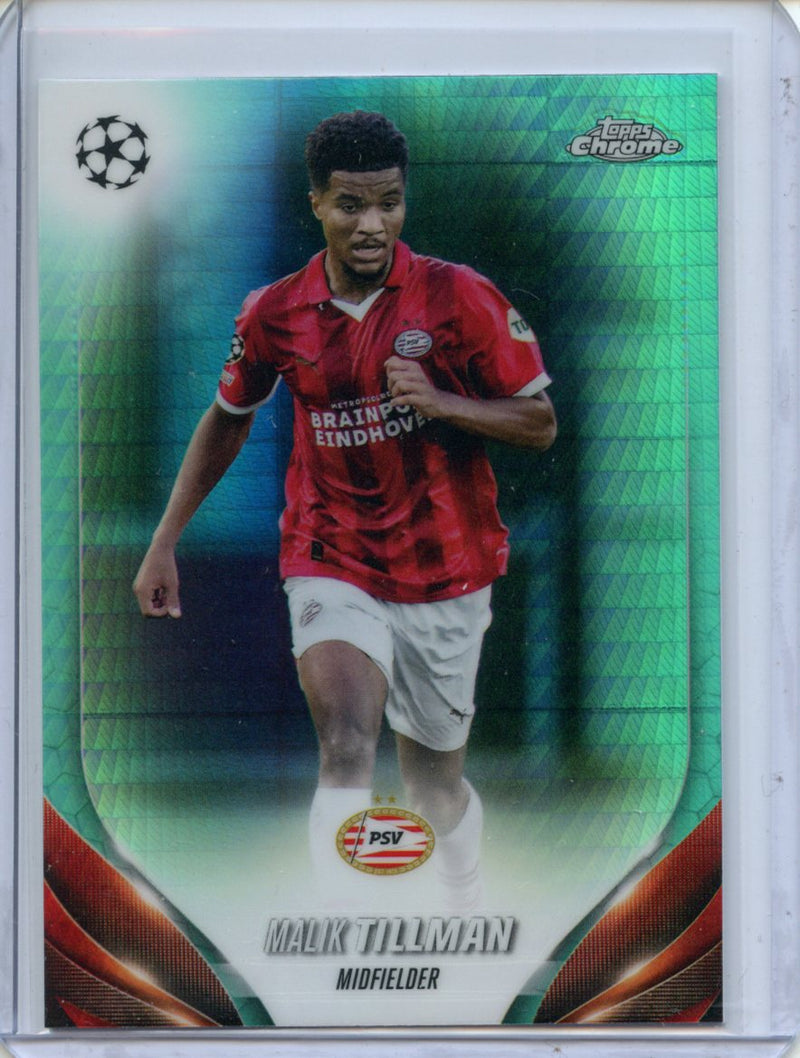 2023-24 Topps Chrome UEFA Malik Tillman Aqua Prism Refractor
