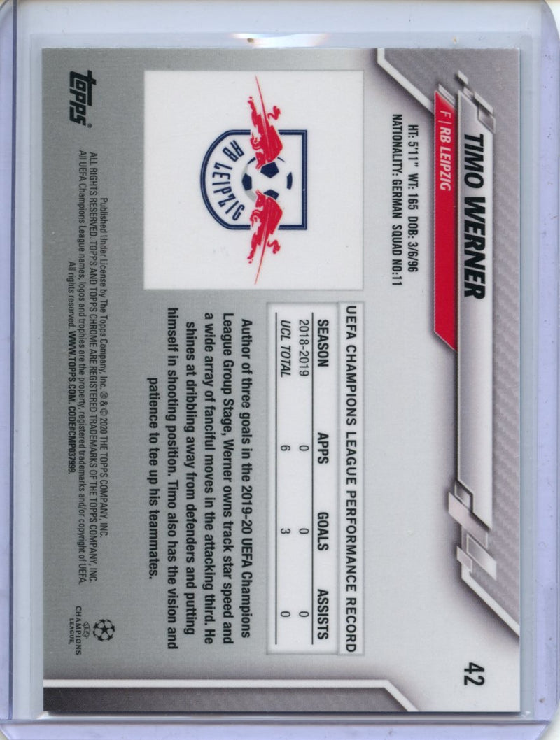 2019-20 Topps Chrome UEFA CL Timo Werner Speckle Refractor