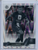 2022-23 Topps Chrome UEFA Kylian Mbappe Black & White Ray Wave
