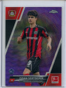 2021-22 Topps Chrome Bundesliga Soccer Zidan Sertdemir Purple Wave Refractor 66/299