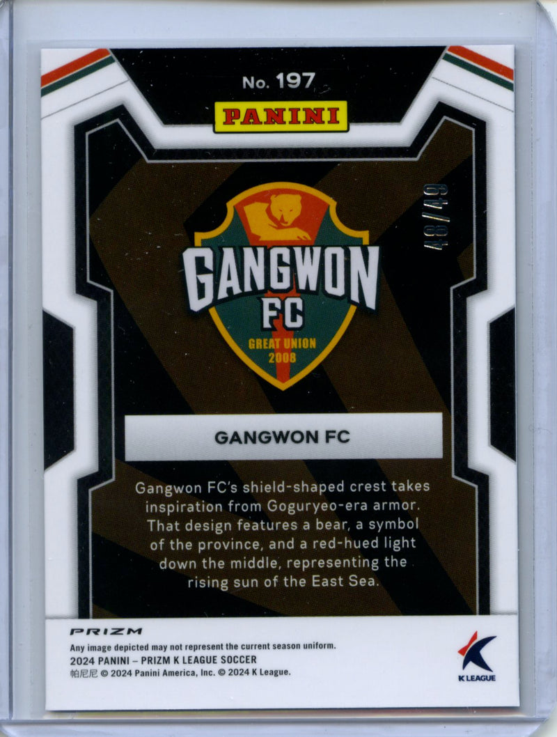 2024 Prizm K-League Soccer Gangwon FC Team Logo Purple Ice 48/49