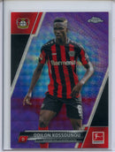 2021-22 Topps Chrome Bundesliga Soccer Odilon Kossounou Purple Wave Refractor 135/299