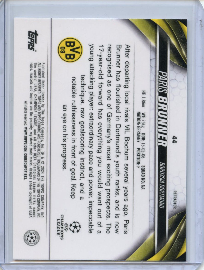 2023-24 Topps Chrome UEFA Paris Brunner Refractor