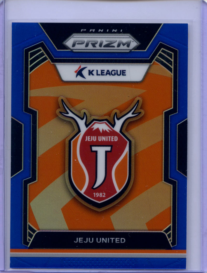 2024 Prizm K-League Soccer Jeju United Team Logo Blue 58/75