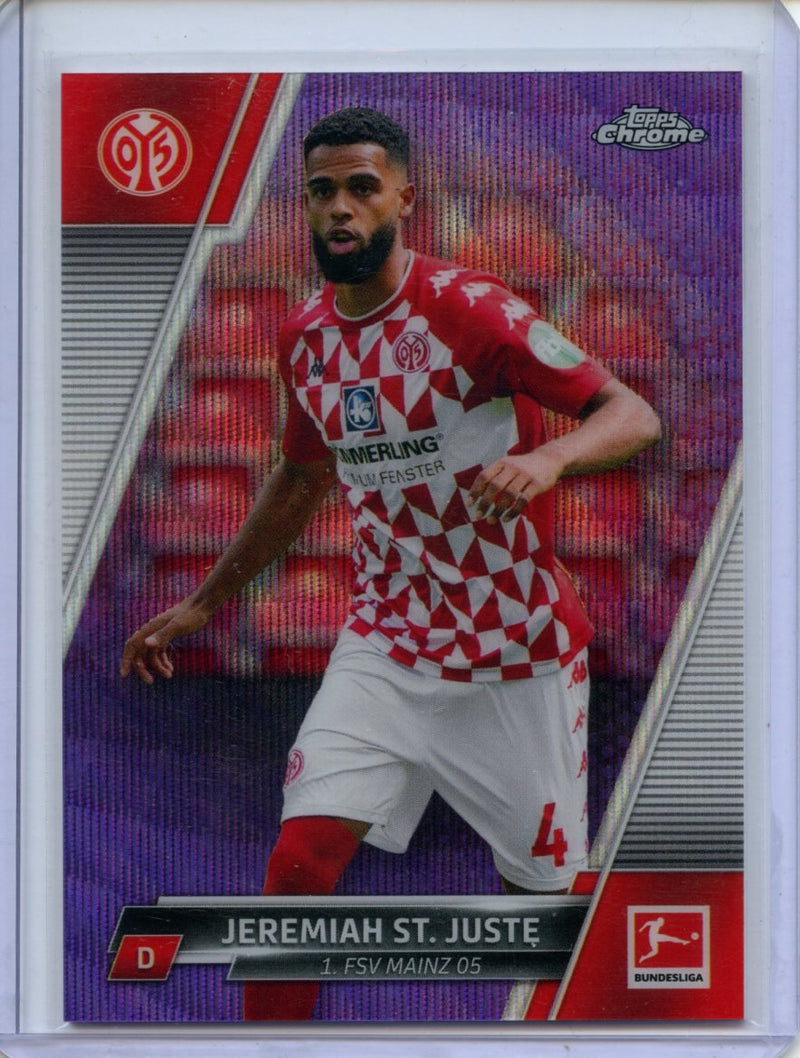 2021-22 Topps Chrome Bundesliga Soccer Jeremiah ST. Juste Purple Wave Refractor 102/299