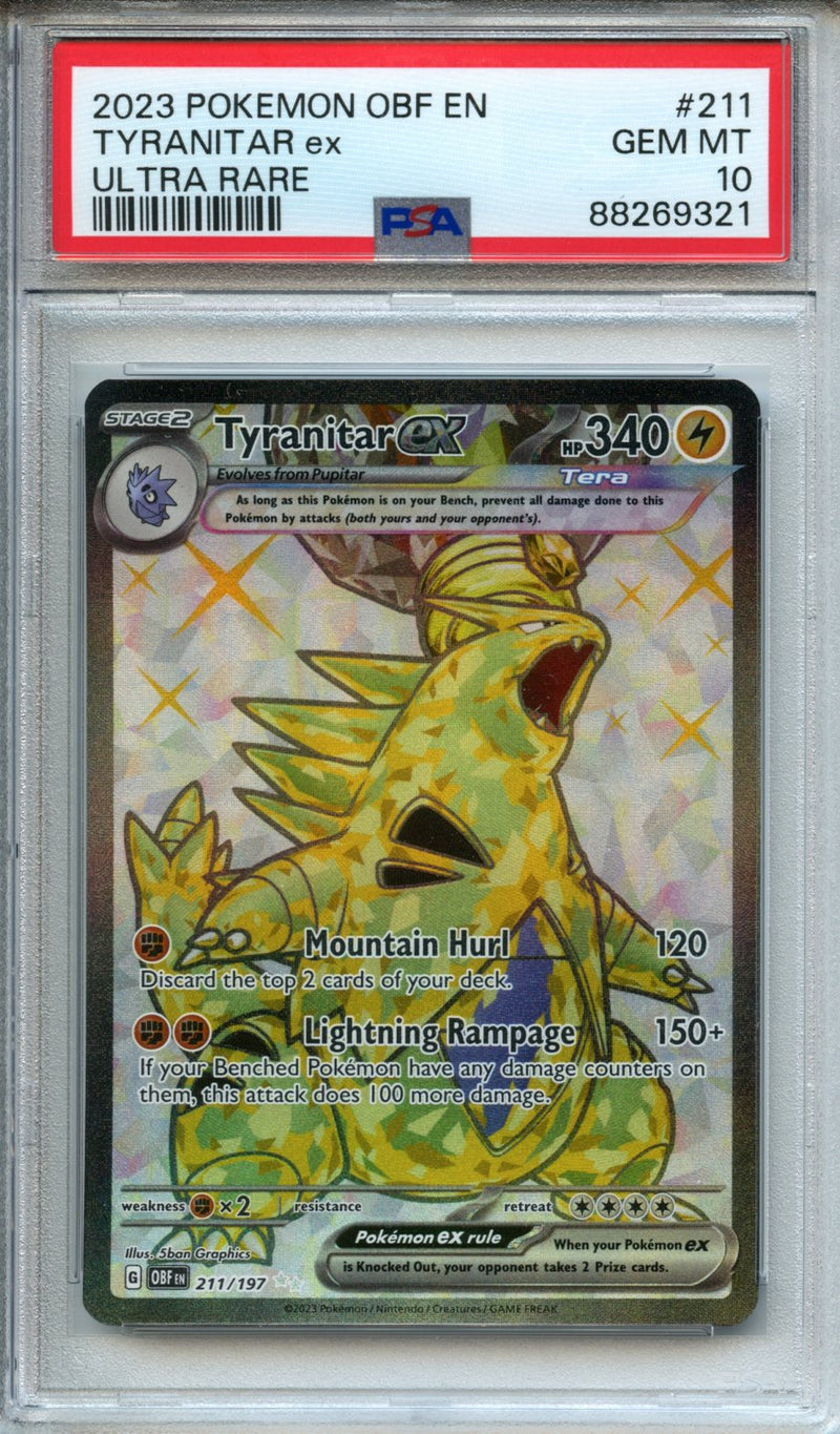 2023 Pokemon Scarlet & Violet Obsidian Flames Ultra Rare Tyranitar EX