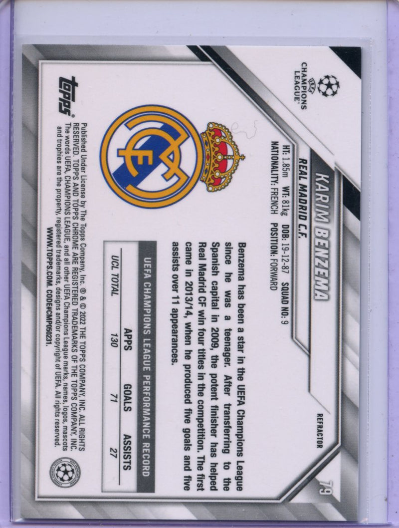 2021-22 Topps Chrome UEFA CL Karim Benzema Refractor