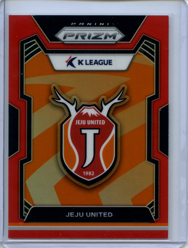 2024 Prizm K-League Soccer Jeju United Team Logo Red 19/99
