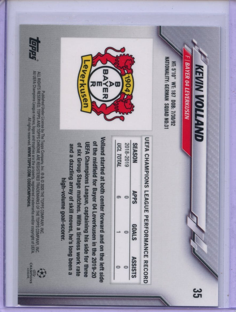 2019-20 Topps Chrome UEFA CL Kevin Volland Sapphire Refractor