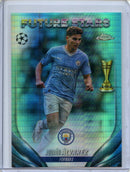 2023-24 Topps Chrome UEFA Julian Alvarez Aqua Prism Refractor