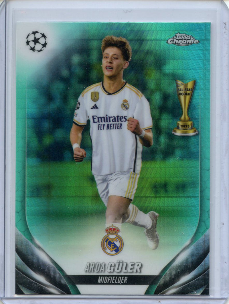 2023-24 Topps Chrome UEFA Arda Guler Aqua Prism Refractor
