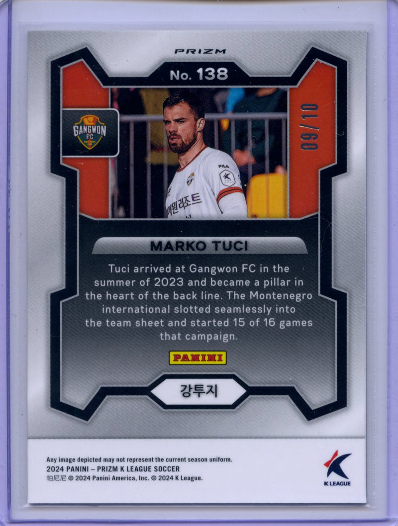 2024 Prizm K-League Soccer Marko Tuci Gold Prizm 9/10