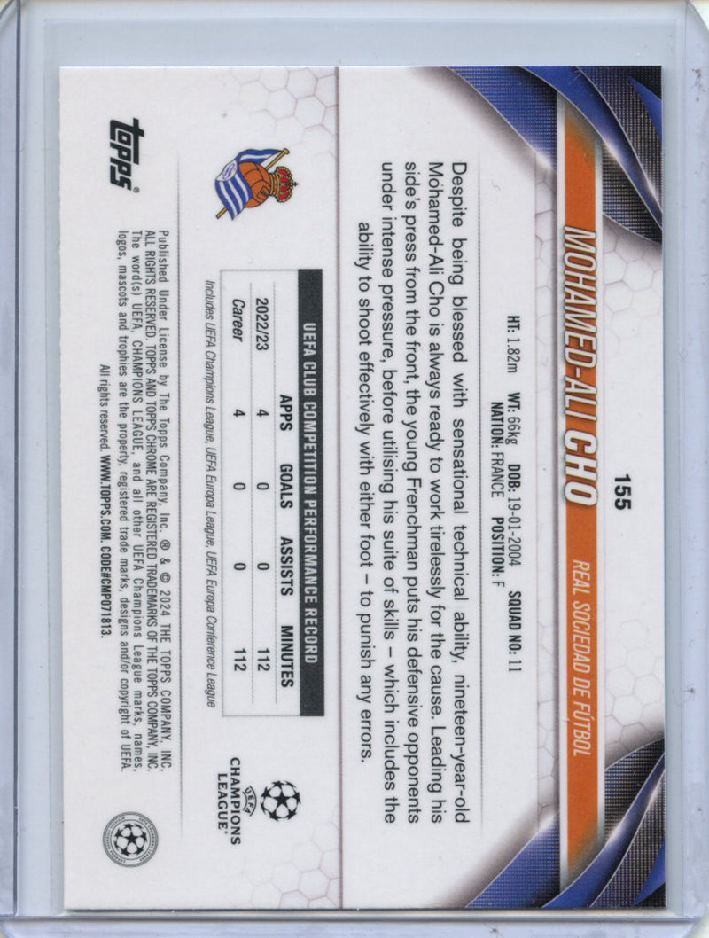 2023-24 Topps Chrome UEFA Mohamed-Ali Cho Aqua Prism Refractor