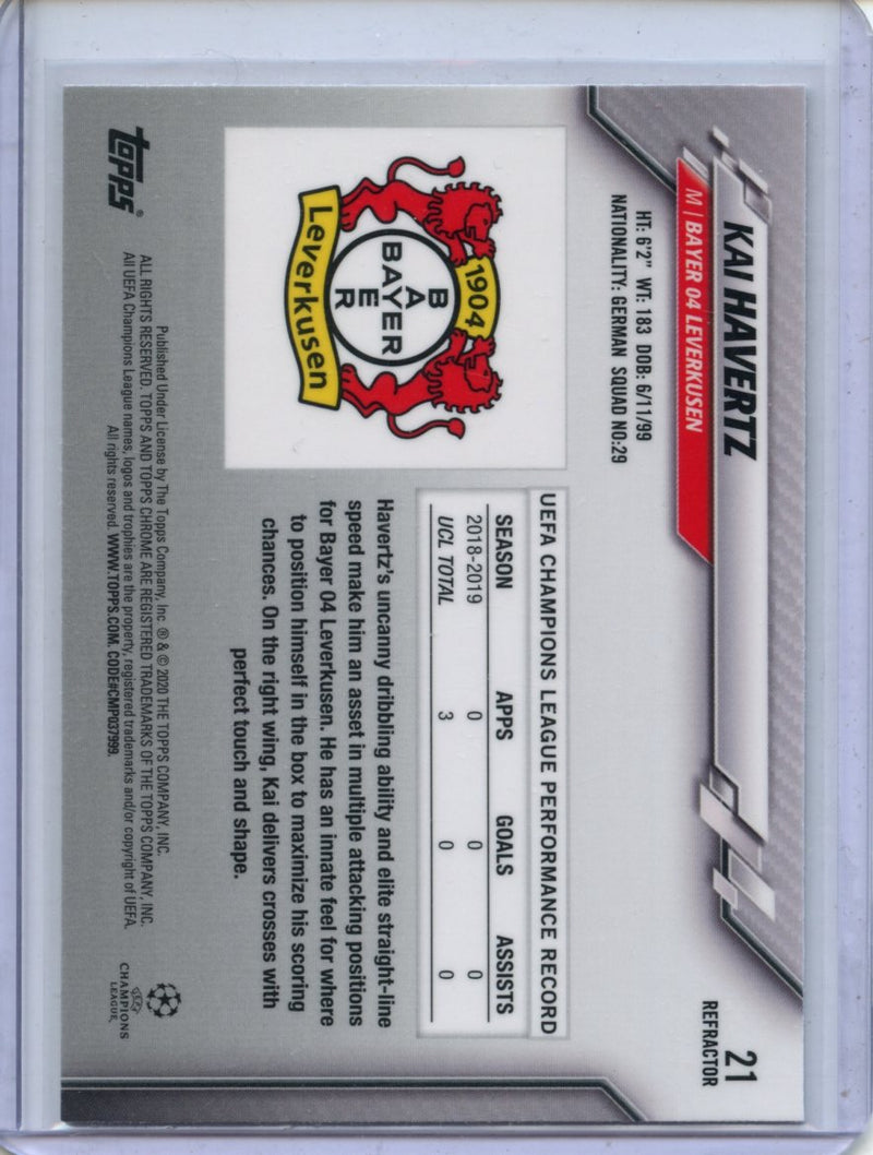 2019-20 Topps Chrome UEFA CL Kai Havertz Refractor