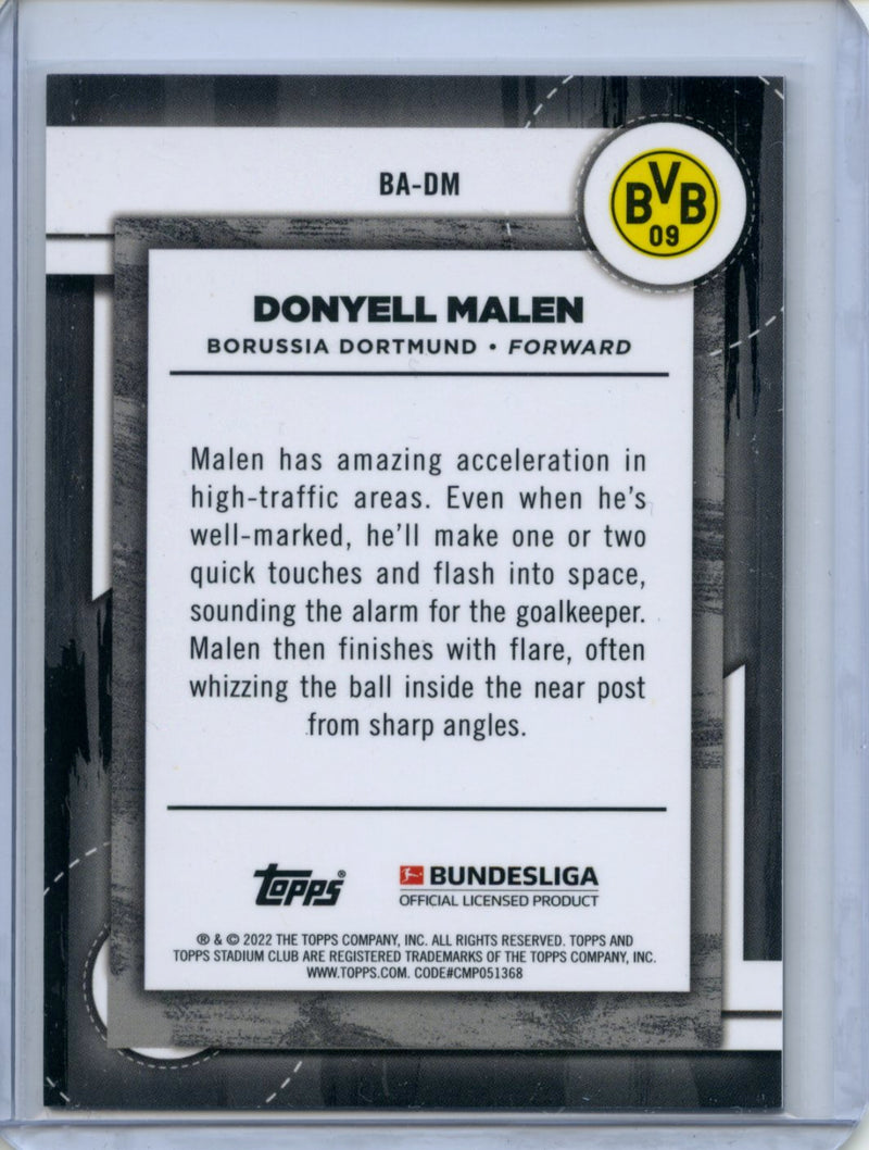 2021-22 Topps Bundesliga Stadium Club Chrome Donyell Malen Ball Artists