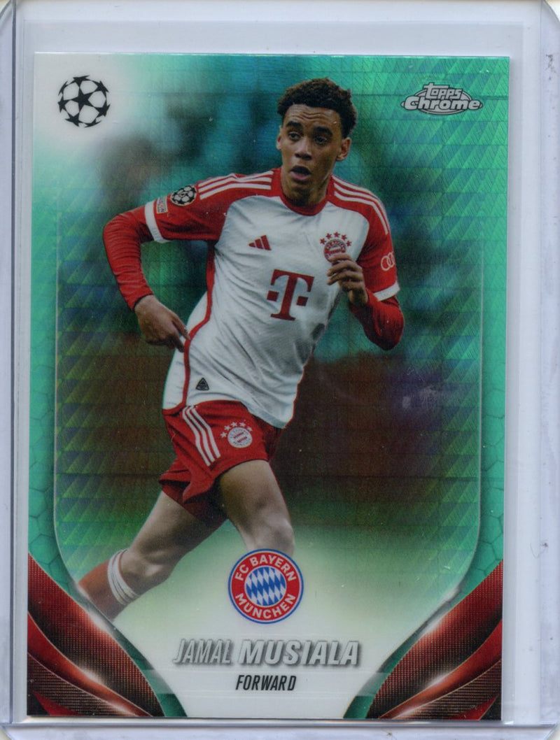 2023-24 Topps Chrome UEFA Jamal Musiala Aqua Prism Refractor