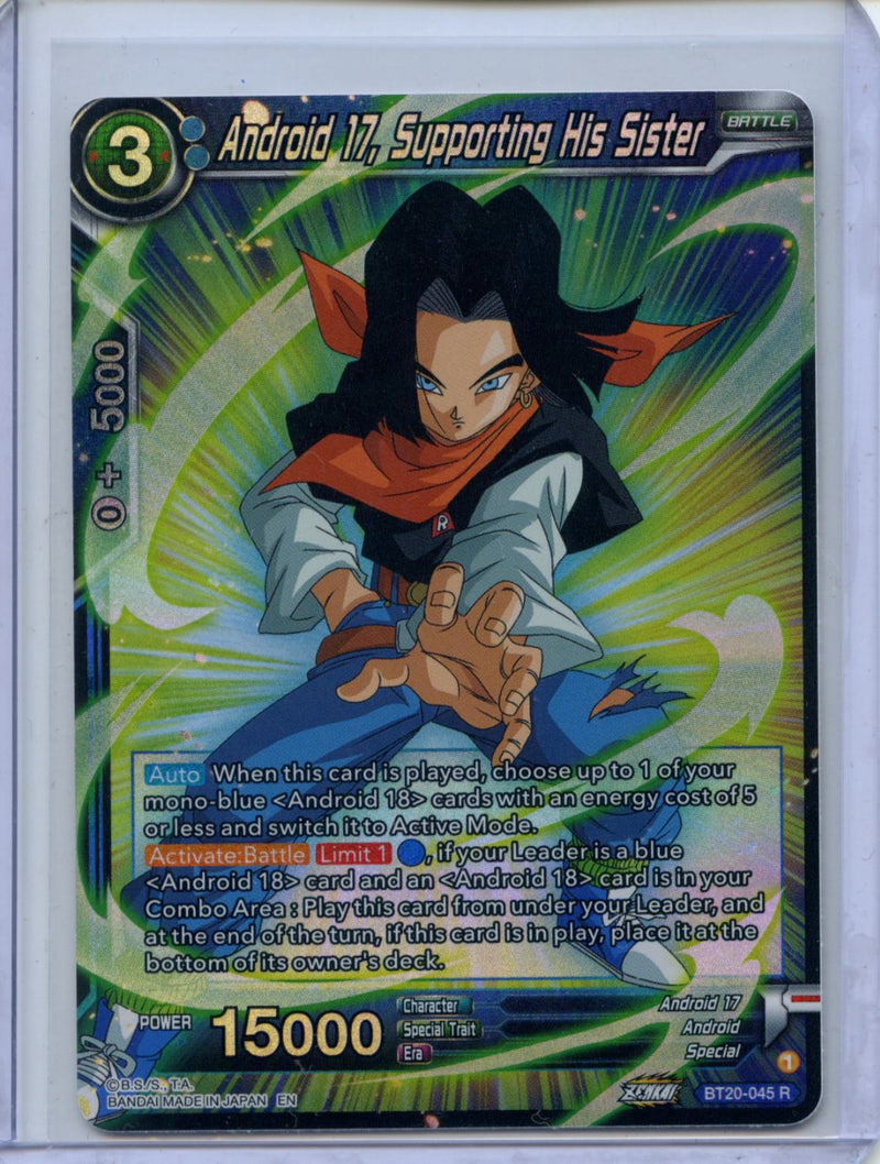 Android 17, Supporting His Sister - Power Absorbed BT20-045 R Foil