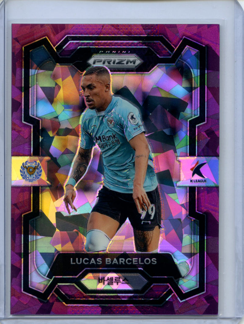 2024 Prizm K-League Soccer Lucas Barcelos Purple Ice Prizm 32/49