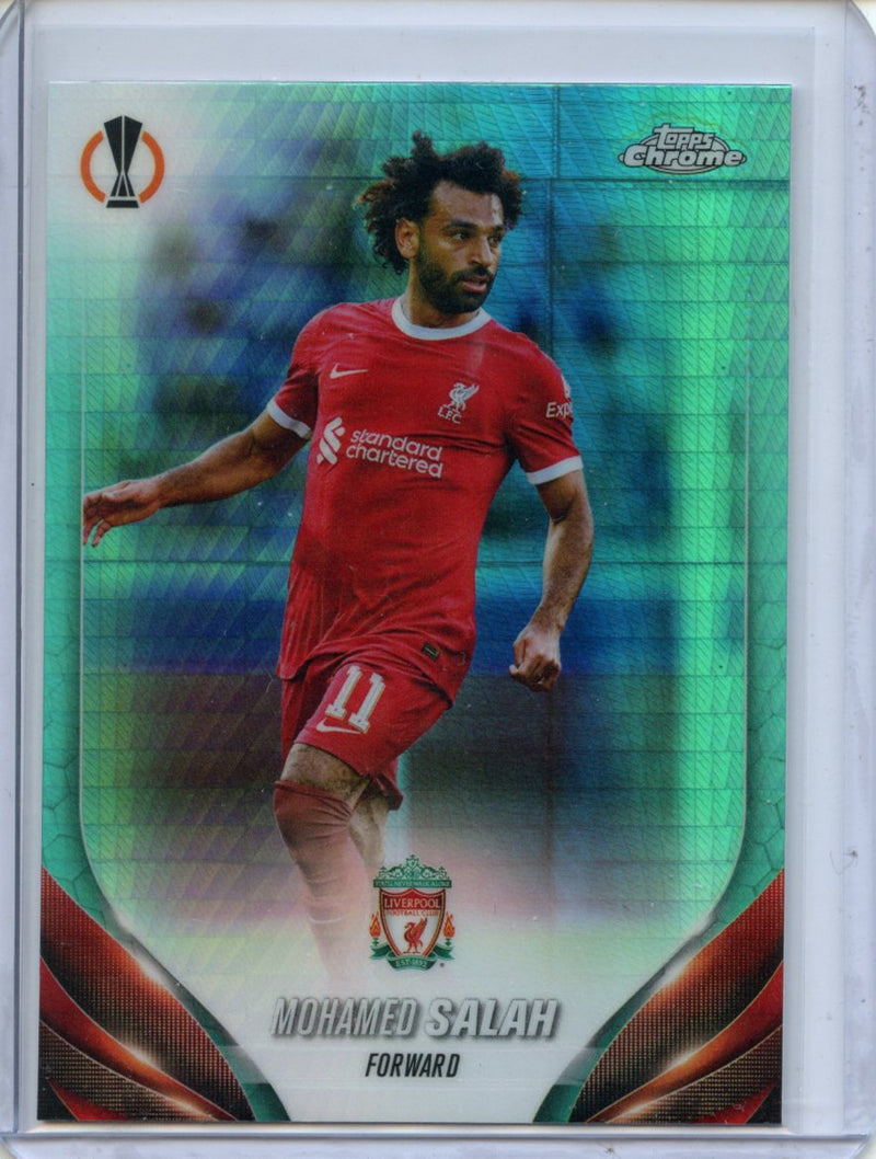2023-24 Topps Chrome UEFA Mohamed Salah Aqua Prism Refractor