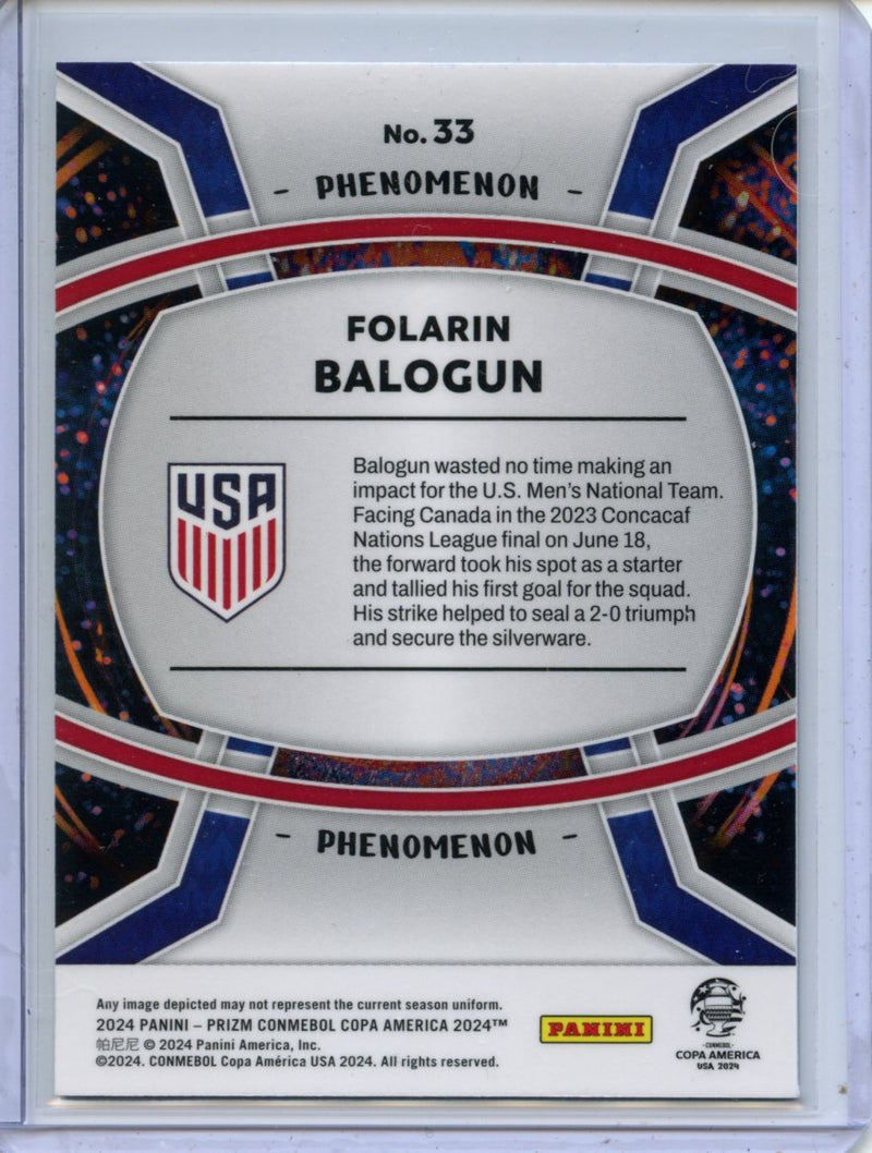 2024 Panini Prizm Copa America Folarin Balogun Phenomenon