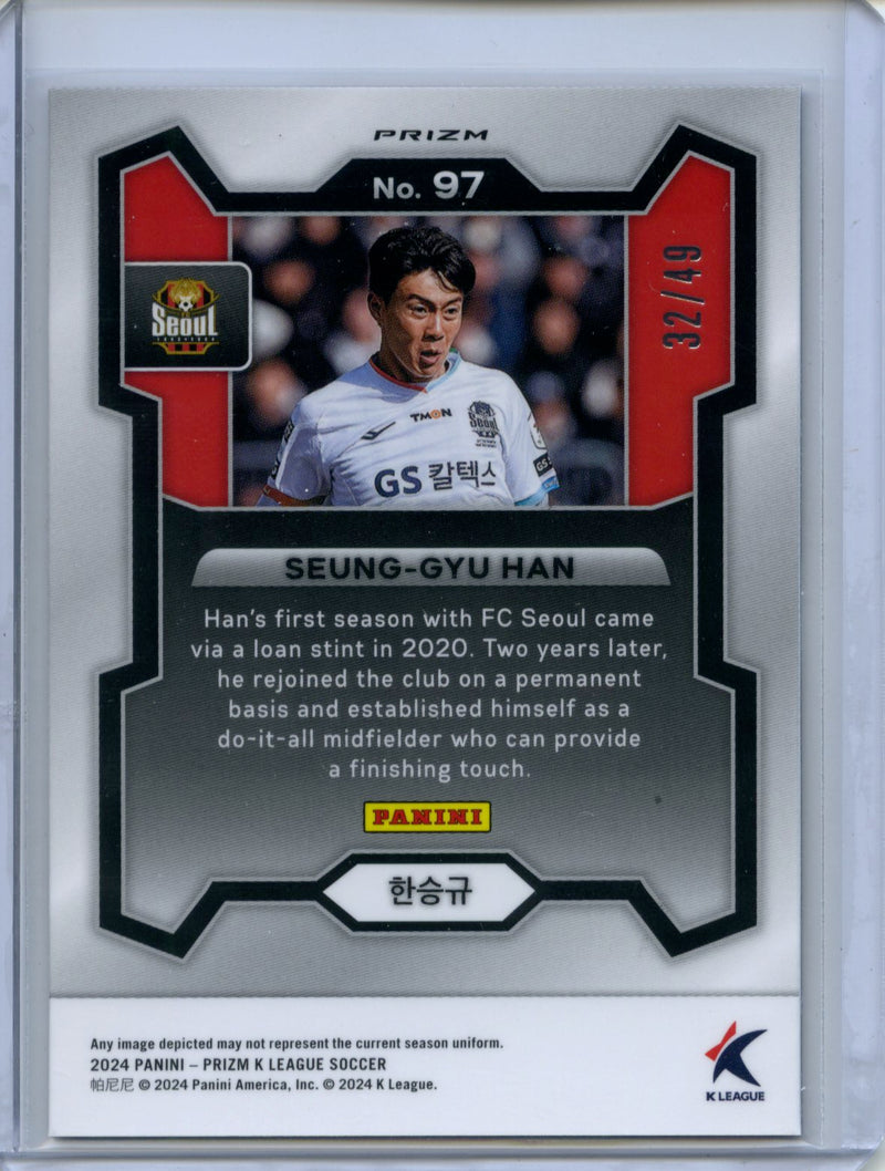 2024 Prizm K-League Soccer Seung-Gyu Han Purple Ice Prizm 32/49