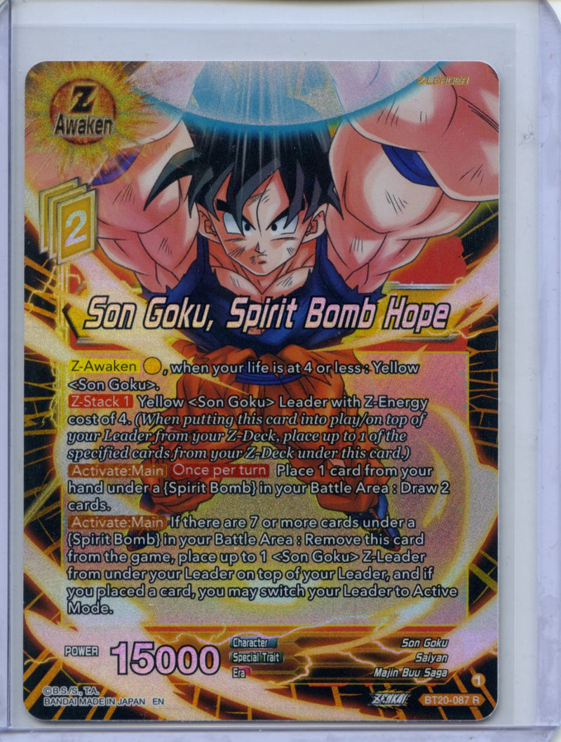 Son Goku, Spirit Bomb Hope - Power Absorbed BT20-087 R Foil