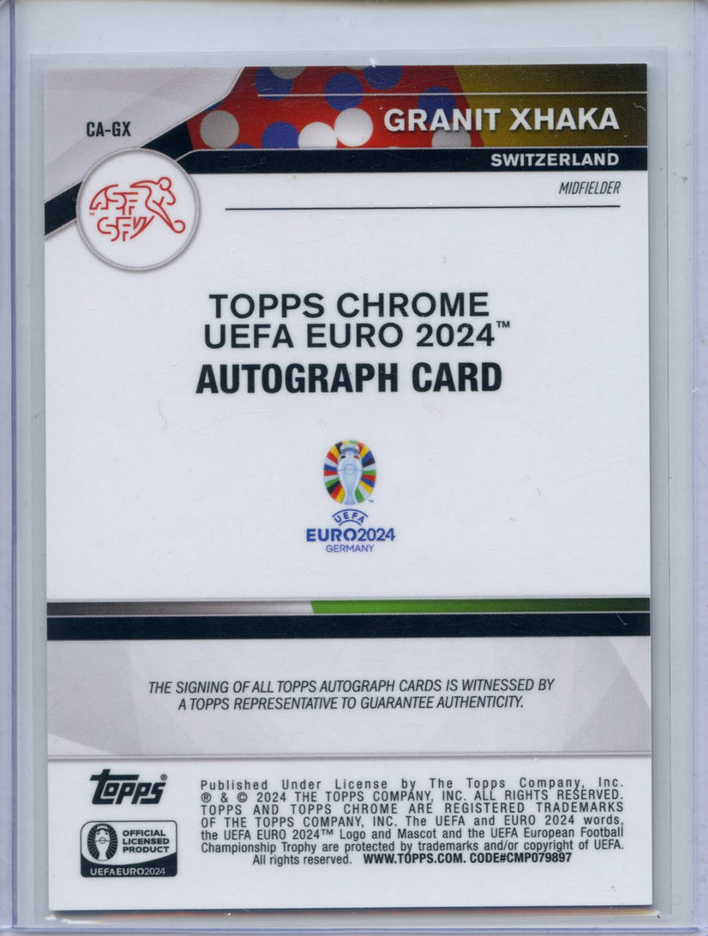 2024 Topps Chrome UEFA Euro Granit Xhaka Chrome Autographs
