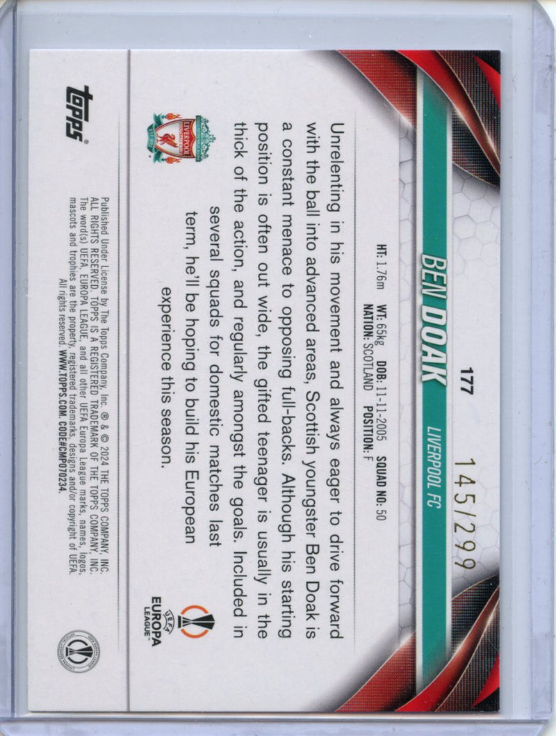 2023-24 Topps UEFA CC Ben Doak Purple Foilboard 145/299