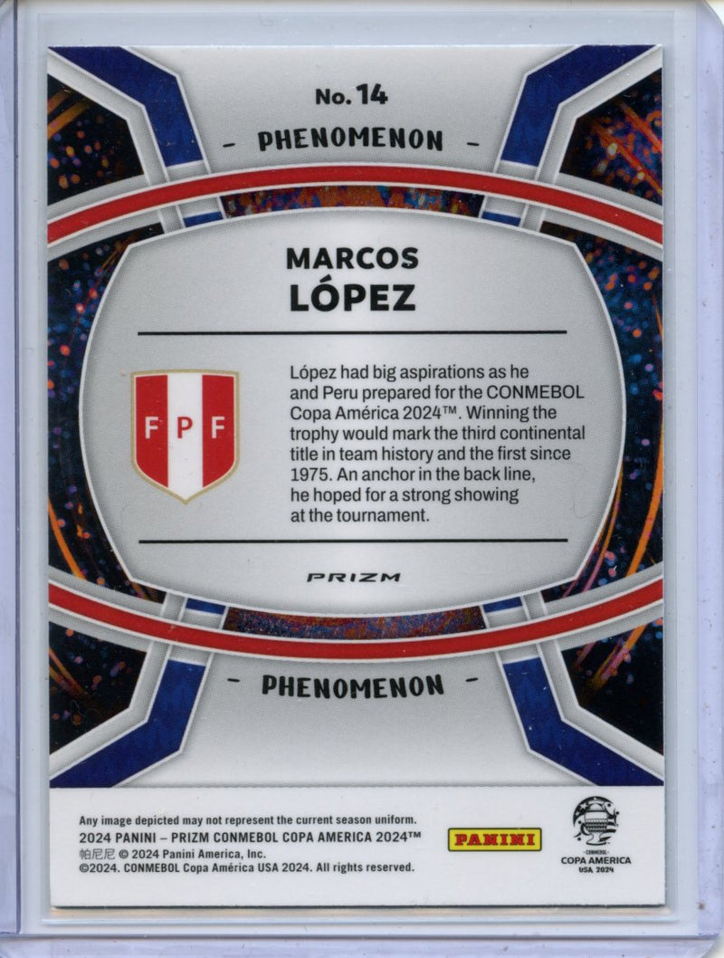 2024 Panini Prizm Copa America Marcos Lopez Phenomenon Silver