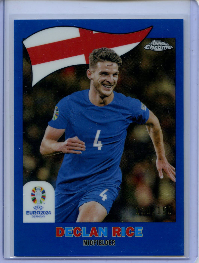 2024 Topps Chrome UEFA Euro Declan Rice 1960 Topps Chrome Blue 130/150